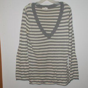 Old Navy striped soft sweaters in cream/grey and purple, sold separately